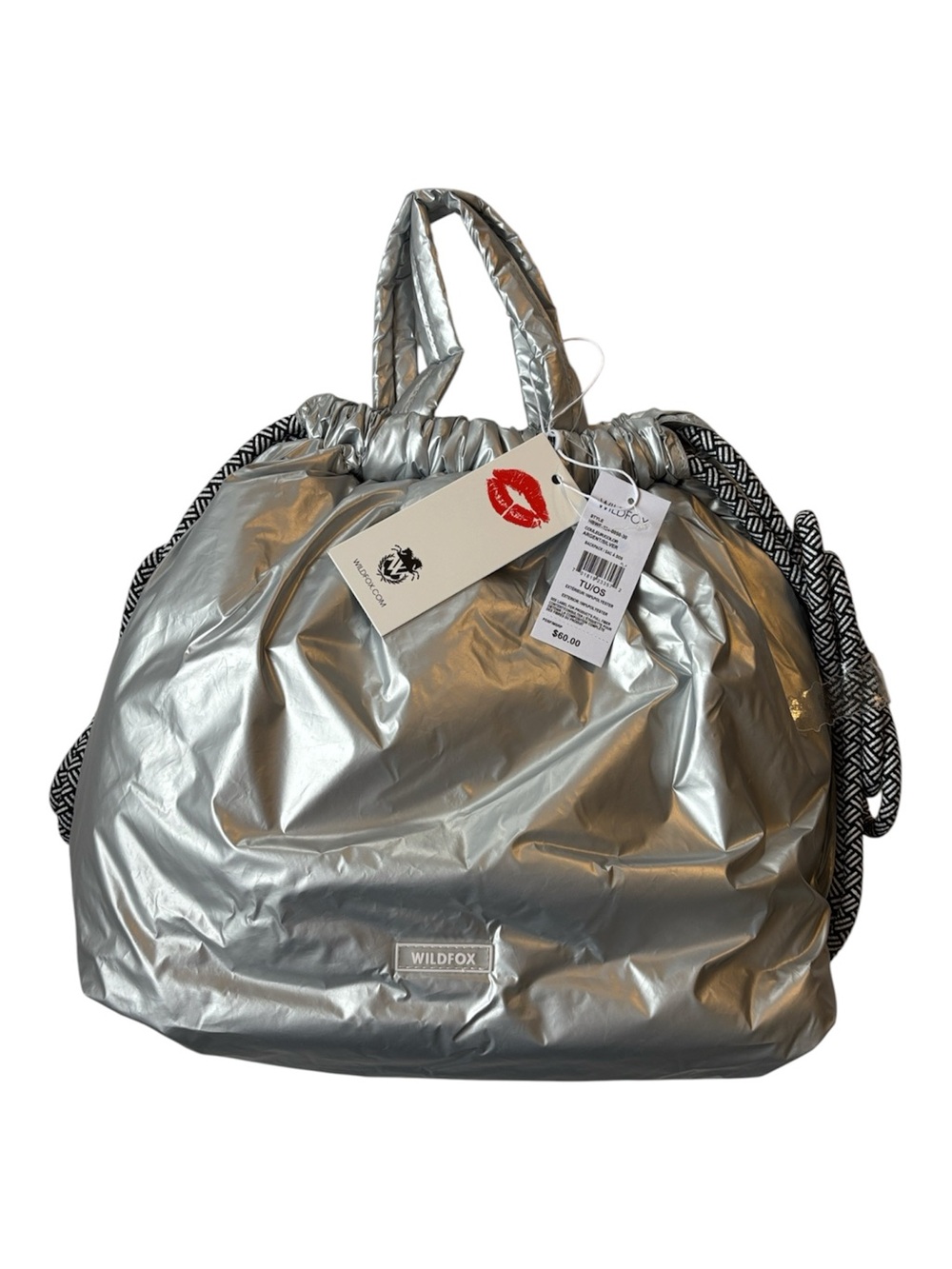 Wildfox Silver Puffer Drawstring Backpack - Picture 2 of 15